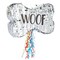BLUE PANDA Dog Pinata Pull String Bone-Shaped - Small, 16.8 x 10 x 3 in, Silver Foil - Dog Birthday Pinata for Puppy Party - Party Decor & Birthday Decorations